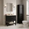 Kommod Badrum 80cm Svart Utah - Beige Marmor