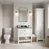 Kommod Badrum 80cm Utah Vit - Grön Marmor