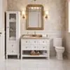 Kommod Badrum 120cm Utah Vit - Beige Marmor