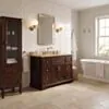 Kommod Badrum 120cm Wyoming Mörkbrun - Beige Marmor