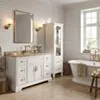 Kommod Badrum 120cm Wyoming Vit - Beige Marmor