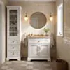 Kommod Badrum 80cm Wyoming Vit - Beige Marmor