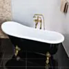 Badkar 170cm Svart & Vit Tassar Guld - The Classic
