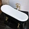 Badkar 170cm Svart & Vit Tassar Guld - The Classic