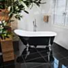 Badkar 170cm Svart & Vit Tassar Krom - The Classic