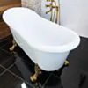 Badkar 170cm Vit Tassar Guld - The Classic