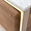 Badrumskommod Valnöt 100cm Vit Marmor - Oregon