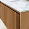 Badrumskommod Ek 80cm Vit Marmor - Båstad