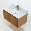 Badrumskommod Ek 80cm Vit Marmor - Båstad
