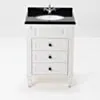 Kommod Badrum 60cm Nashville Vit - Svart Granit