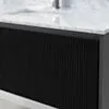 Badrumskommod Svart 100cm Vit Marmor - Båstad