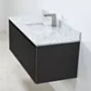Badrumskommod Svart 100cm Vit Marmor - Båstad