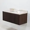 Badrumskommod Valnöt 100cm Beige Marmor - Båstad