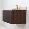 Badrumskommod Valnöt 100cm Beige Marmor - Båstad
