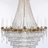 Stor Kristallkrona Ø92xH145cm Grand Mässing
