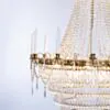 Stor Kristallkrona Ø92xH145cm Grand Mässing