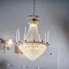 Stor Kristallkrona Ø92xH145cm Grand Mässing