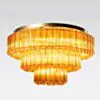 Kristallplafond 80cm Bärnsten/Mässing - Verona