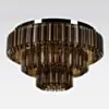Kristallplafond 80cm Cognac/Krom - Verona
