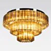 Kristallplafond 80cm Cognac/Krom - Verona