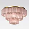 Kristallplafond 80cm Rosa/Mässing - Verona