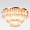 Kristallplafond 80cm Rosa/Mässing - Verona
