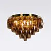 Kristallplafond Ø63xH48cm Mässing/Cognac - Catania