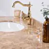 Kommod Badrum 120cm Utah Vit - Beige Marmor