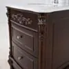 Kommod Badrum 60cm Ottawa Mörkbrun - Vit Marmor