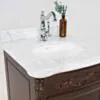 Kommod Badrum 60cm Ottawa Mörkbrun - Vit Marmor