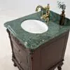 Kommod Badrum 60cm Ottawa Mörkbrun - Grön Marmor