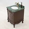 Kommod Badrum 60cm Ottawa Mörkbrun - Grön Marmor