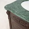 Kommod Badrum 60cm Ottawa Mörkbrun - Grön Marmor