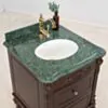 Kommod Badrum 60cm Ottawa Mörkbrun - Grön Marmor