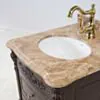 Kommod Badrum 60cm Ottawa Mörkbrun - Beige Marmor