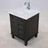 Kommod Badrum 60cm Nashville Svart - Vit Marmor