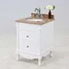 Kommod Badrum 60cm Ottawa Vit - Beige Marmor