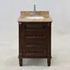 Kommod Badrum 60cm Nashville Mörkbrun - Beige Marmor