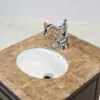 Kommod Badrum 60cm Nashville Mörkbrun - Beige Marmor