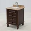 Kommod Badrum 60cm Nashville Mörkbrun - Beige Marmor