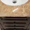 Kommod Badrum 60cm Nashville Mörkbrun - Beige Marmor
