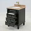 Kommod Badrum 60cm Nashville Svart - Beige Marmor