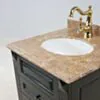Kommod Badrum 60cm Nashville Svart - Beige Marmor