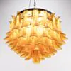 Kristallplafond Ø65xH52cm Bärnsten/Krom - Livorno