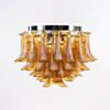 Kristallplafond Ø65xH52cm Bärnsten/Krom - Livorno