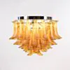 Kristallplafond Ø65xH52cm Bärnsten/Krom - Livorno