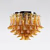 Kristallplafond Ø65xH52cm Bärnsten/Krom - Livorno