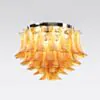 Kristallplafond Ø65xH52cm Bärnsten/Krom - Livorno