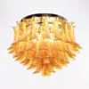 Kristallplafond Ø65xH52cm Bärnsten/Krom - Livorno