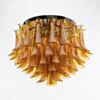 Kristallplafond Ø65xH52cm Bärnsten/Krom - Livorno